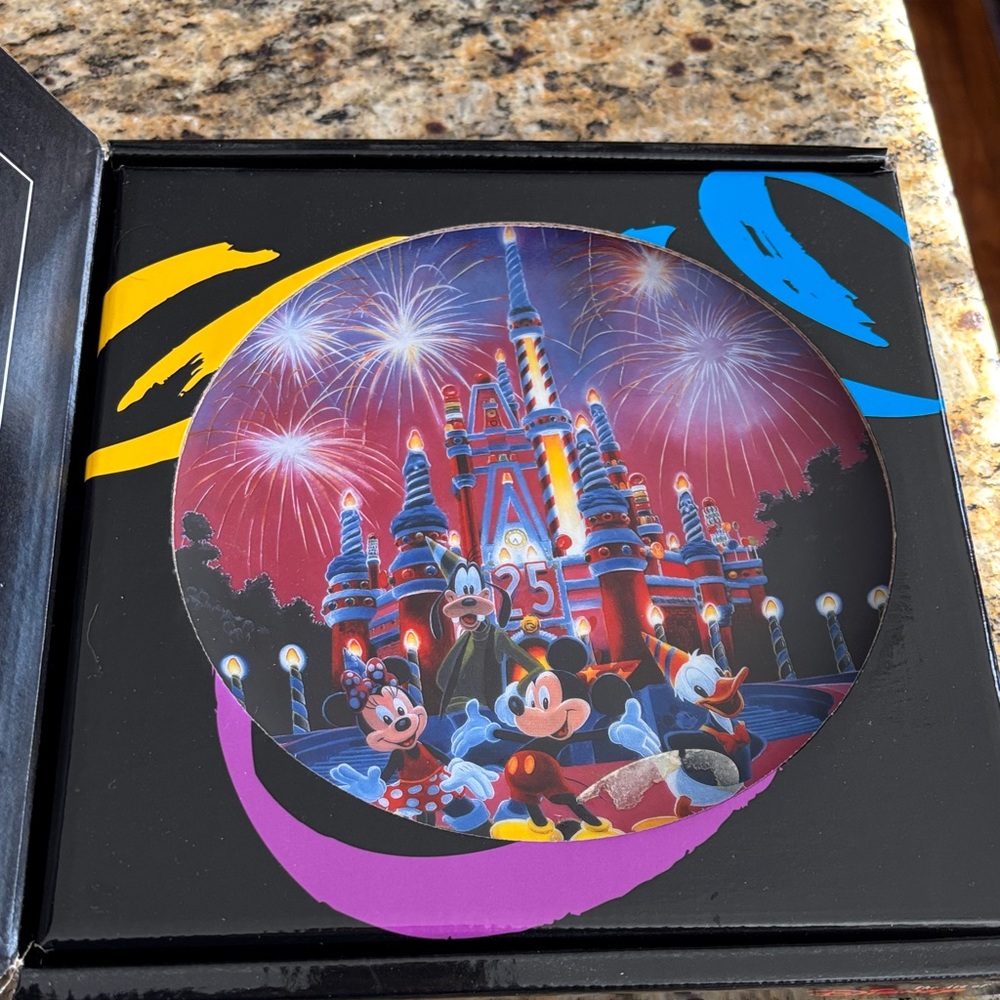Disney Colorful Castle Celebration plate celebrating 25th anniversary